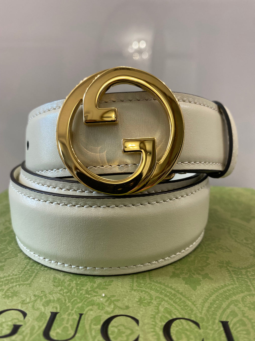 GUCCI INTERLOCKING G BUCKLE LEATHER BELT