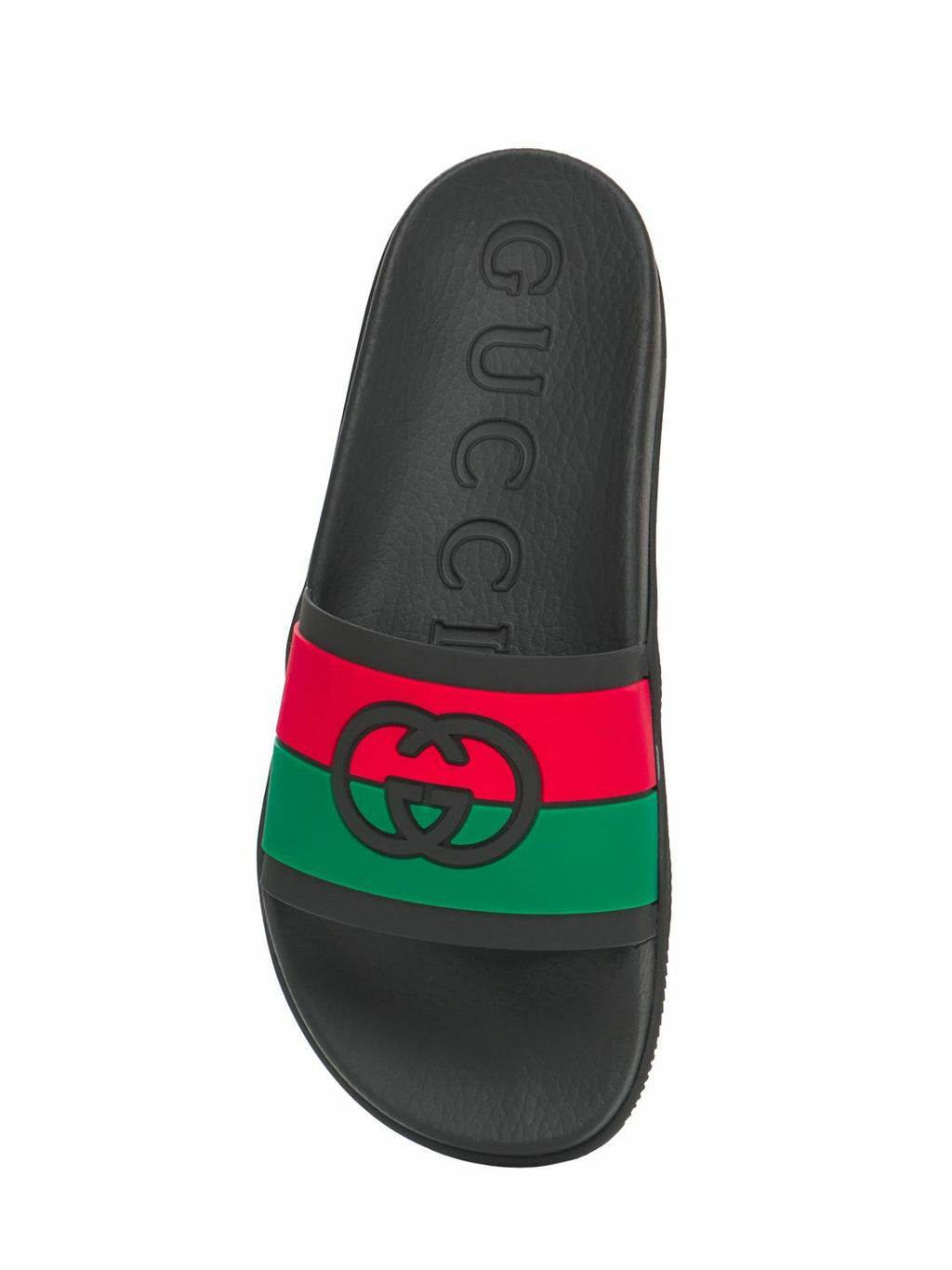 GUCCI INTERLOCKING G WEB STRIPE SLIDES