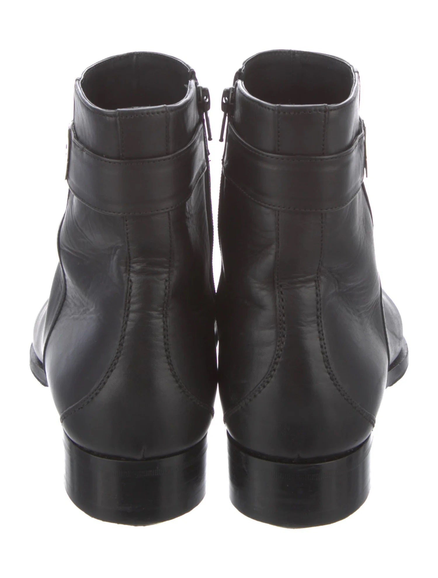 GUCCI INTERLOCKING GG LEATHER ANKLE BOOTS