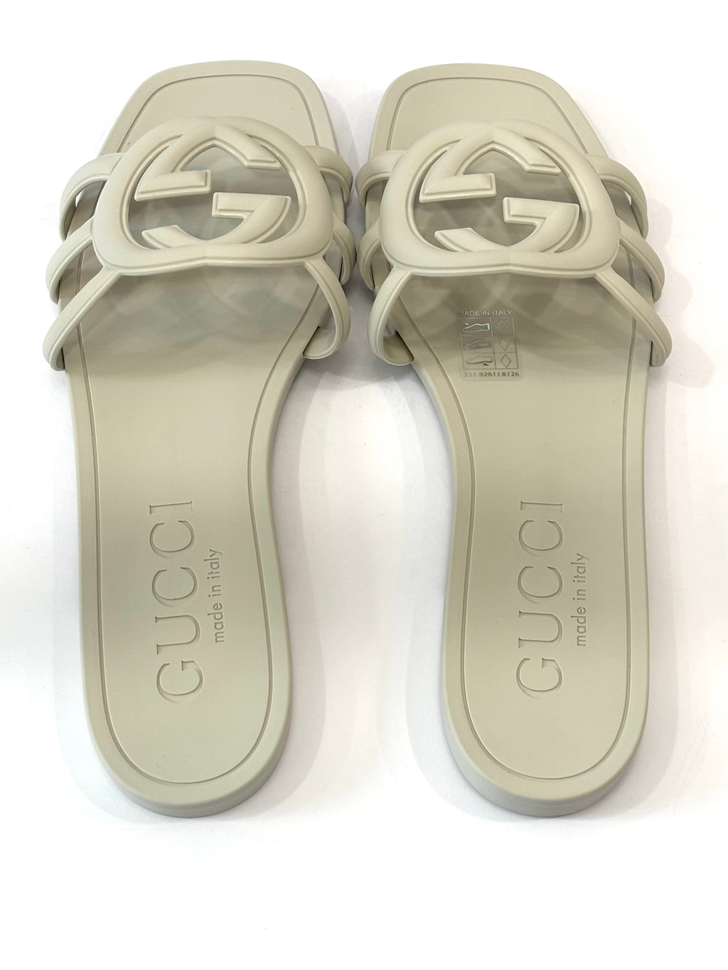 GUCCI INTERLOCKING G RUBBER SLIDE SANDALS