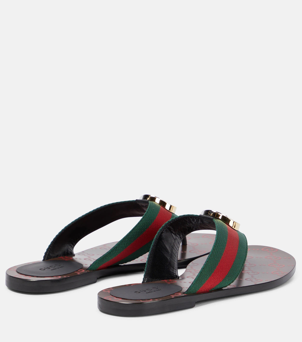 GUCCI GG THONG WEB THONG SANDALS