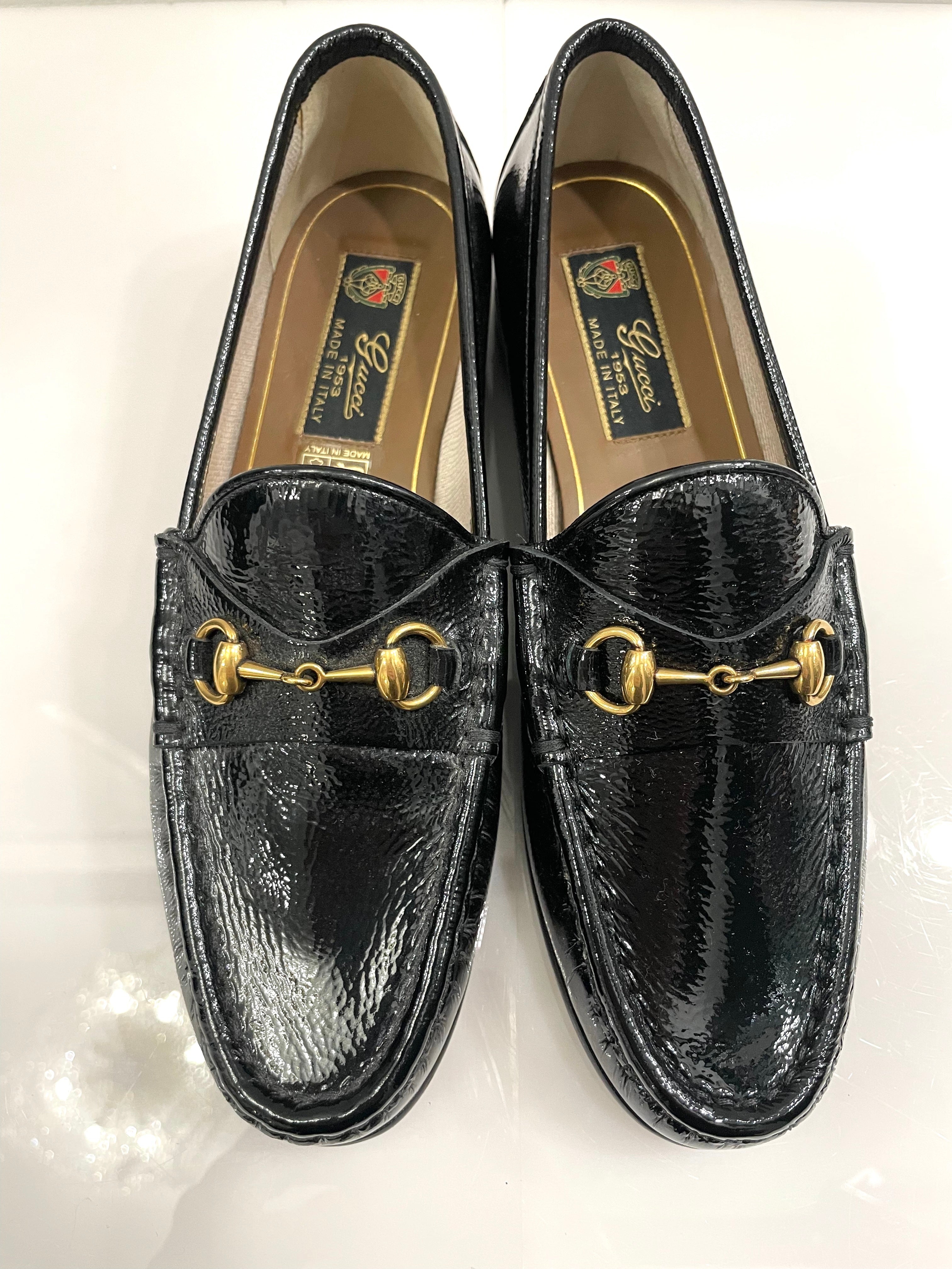 GUCCI 1953 HORSEBIT PATENT LEATHER LOAFERS