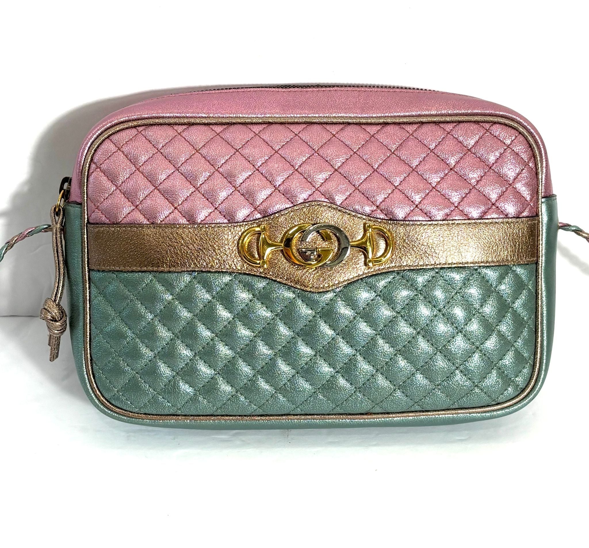 GUCCI LAMINATED NAPPA LEATHER TRAPUNTATA ZUMI SHOULDER BAG