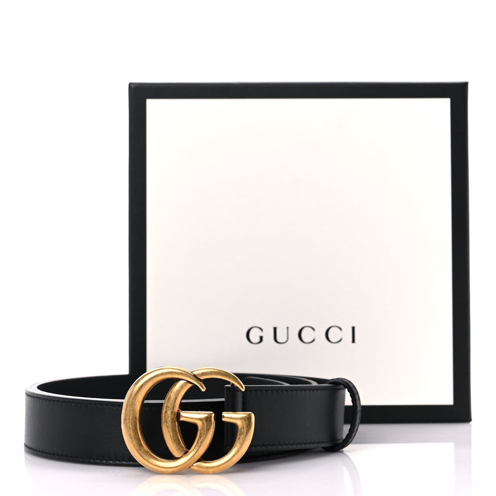 GUCCI GG MARMONT SLIM CALFSKIN LEATHER BELT