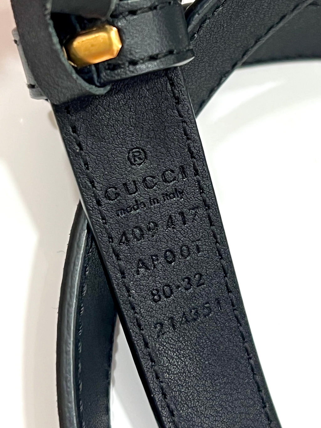GUCCI GG MARMONT SLIM CALFSKIN LEATHER BELT