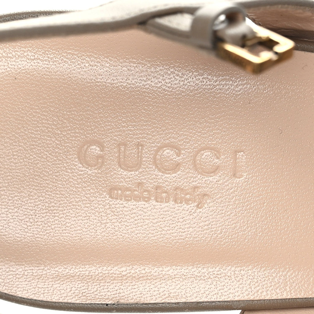GUCCI CALFSKIN LEATHER LIFLORD GG MARMONT SANDALS