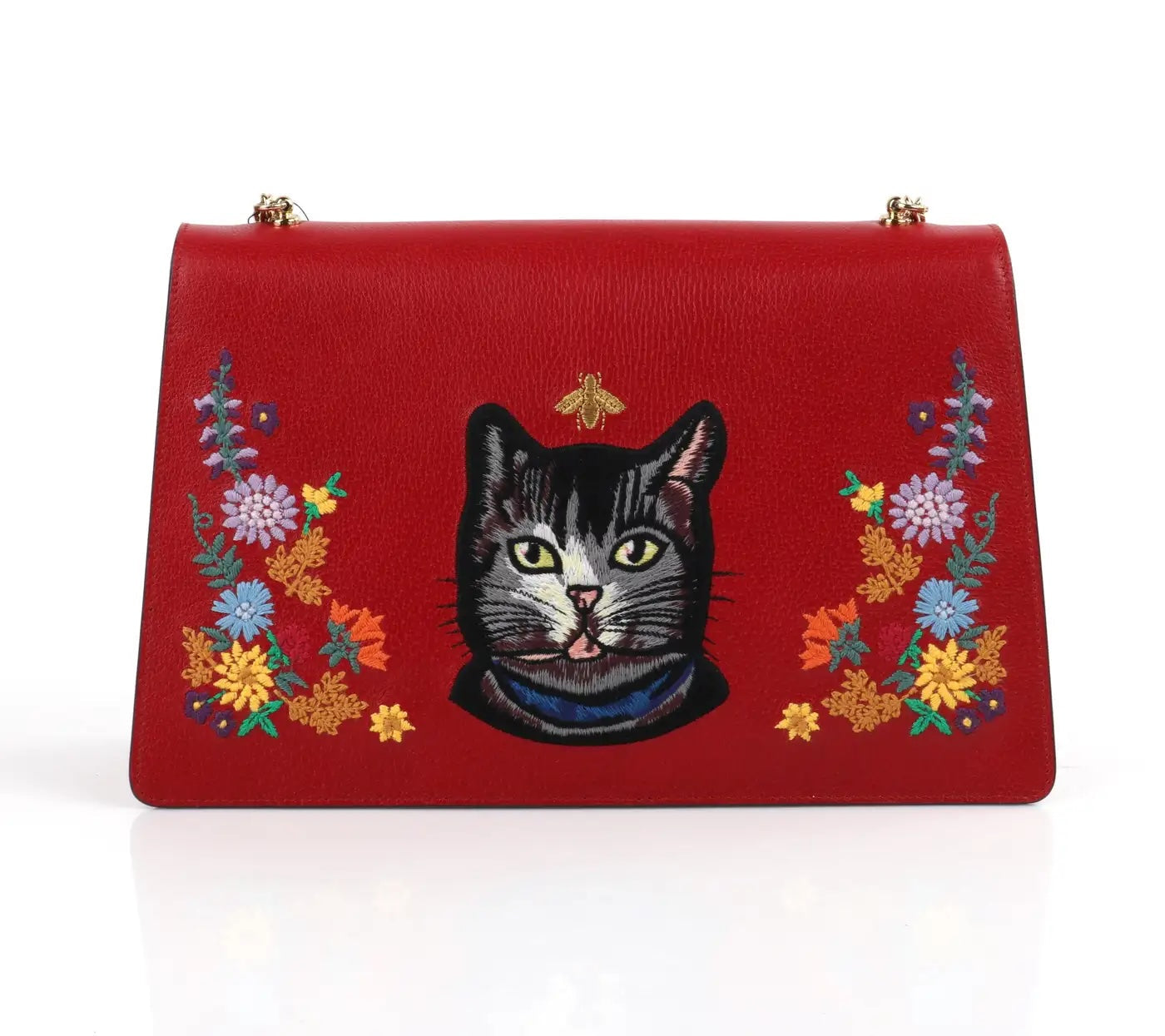 GUCCI LINEA RICAMI FLORAL EMBROIDERED LARGE SHOULDER BAG