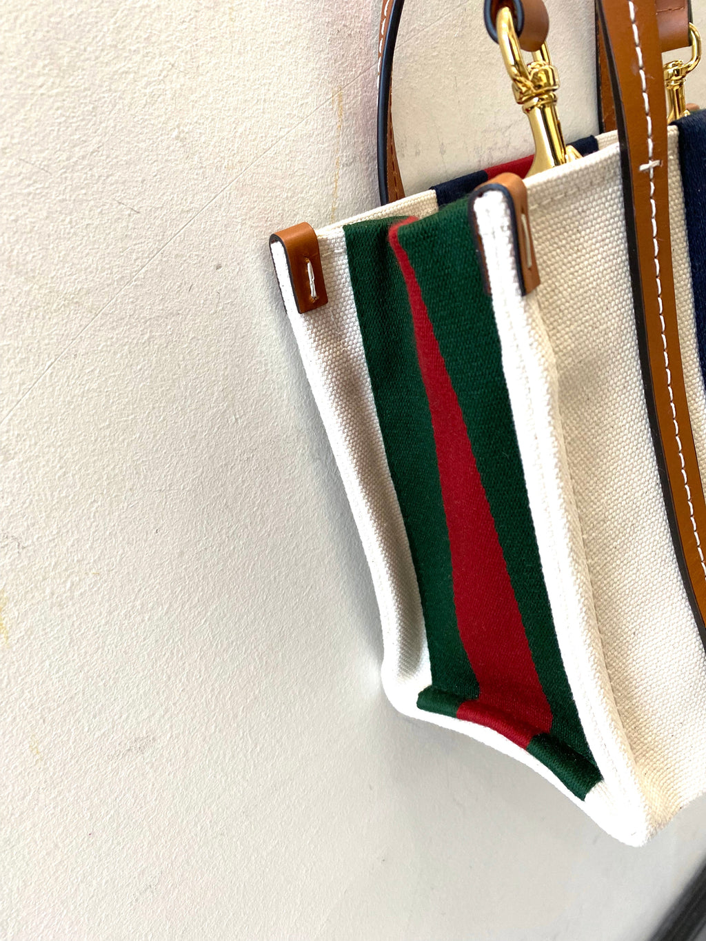 GUCCI INTERLOCKING G WEB MINI TOTE BAG