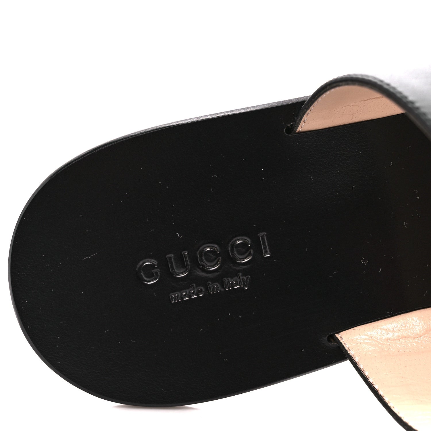 GUCCI GG MARMONT CALFSKIN LEATHER THONG SLIDES