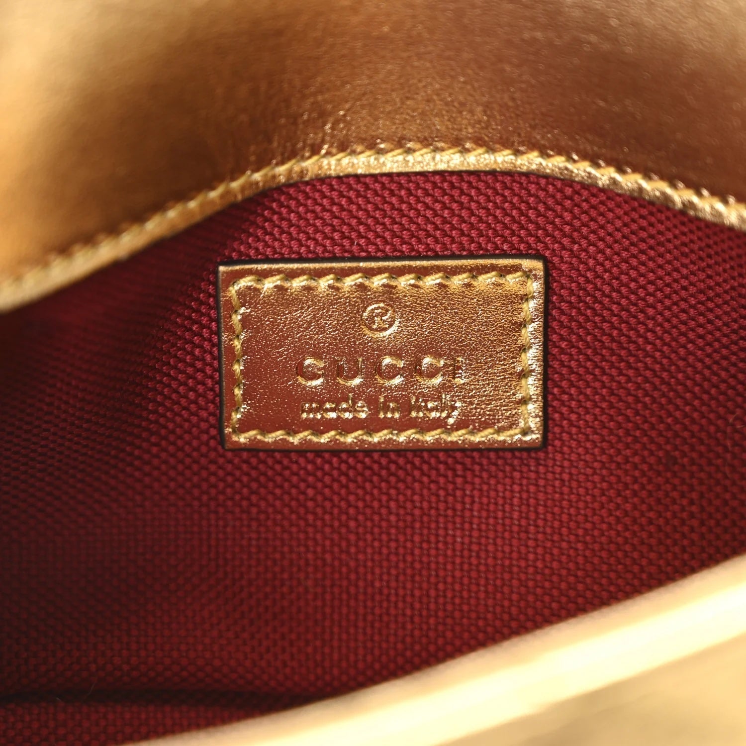 GUCCI METALLIC CALFSKIN GG MARMONT SUPER MINI CROSSBODY BAG