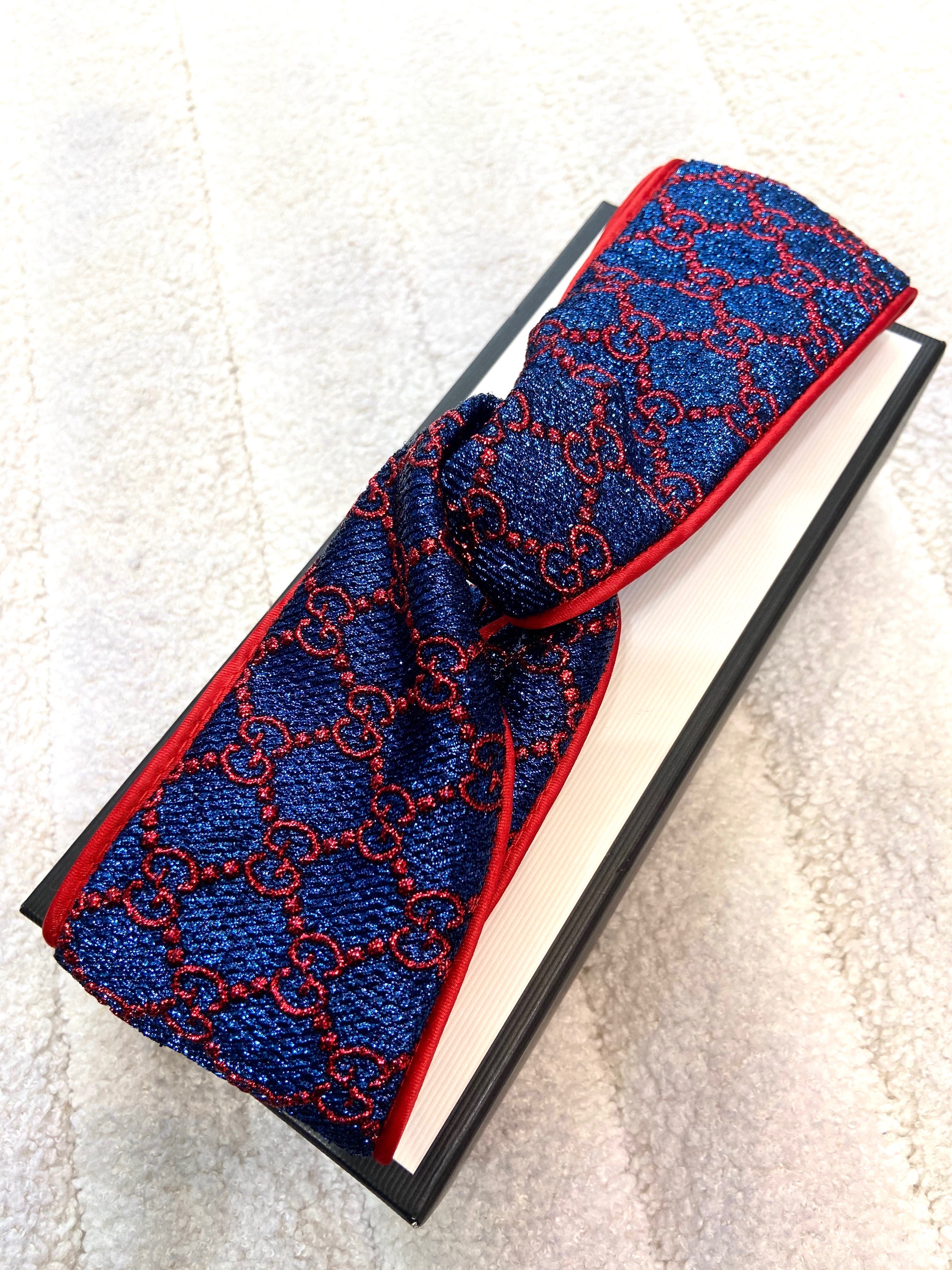 GUCCI METALLIC LUREX SILK GG SUPREME HEADBAND