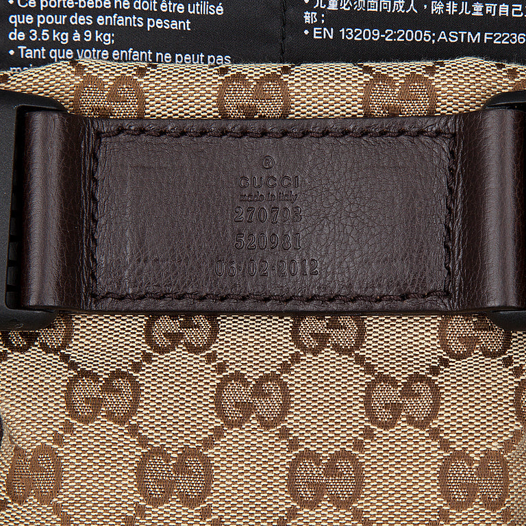 GUCCI GG MONOGRAM BABY CARRIER