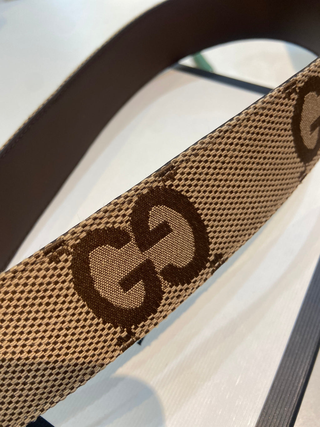 GUCCI GG MARMONT JUMBO GG MONOGRAM 40MM CALFSKIN BELT