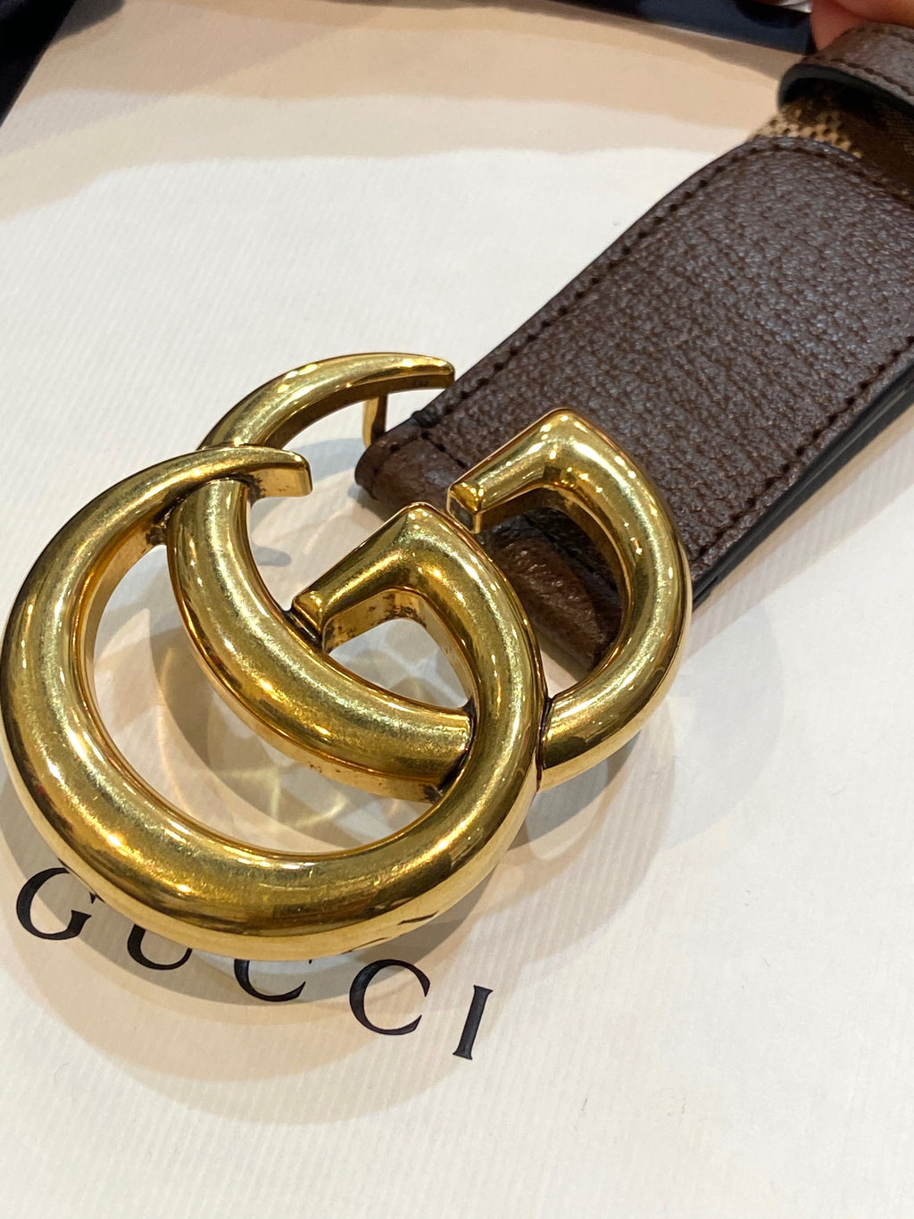 GUCCI GG MARMONT JUMBO GG MONOGRAM 40MM CALFSKIN BELT