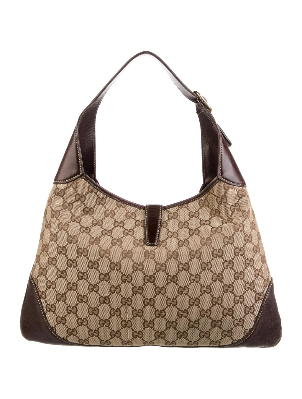 GUCCI MONOGRAM VINTAGE WEB JACKIE O BOUVIER HOBO BAG