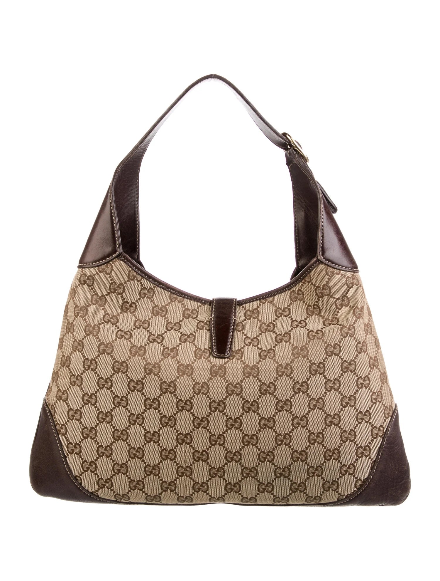 GUCCI MONOGRAM VINTAGE WEB JACKIE O BOUVIER HOBO BAG
