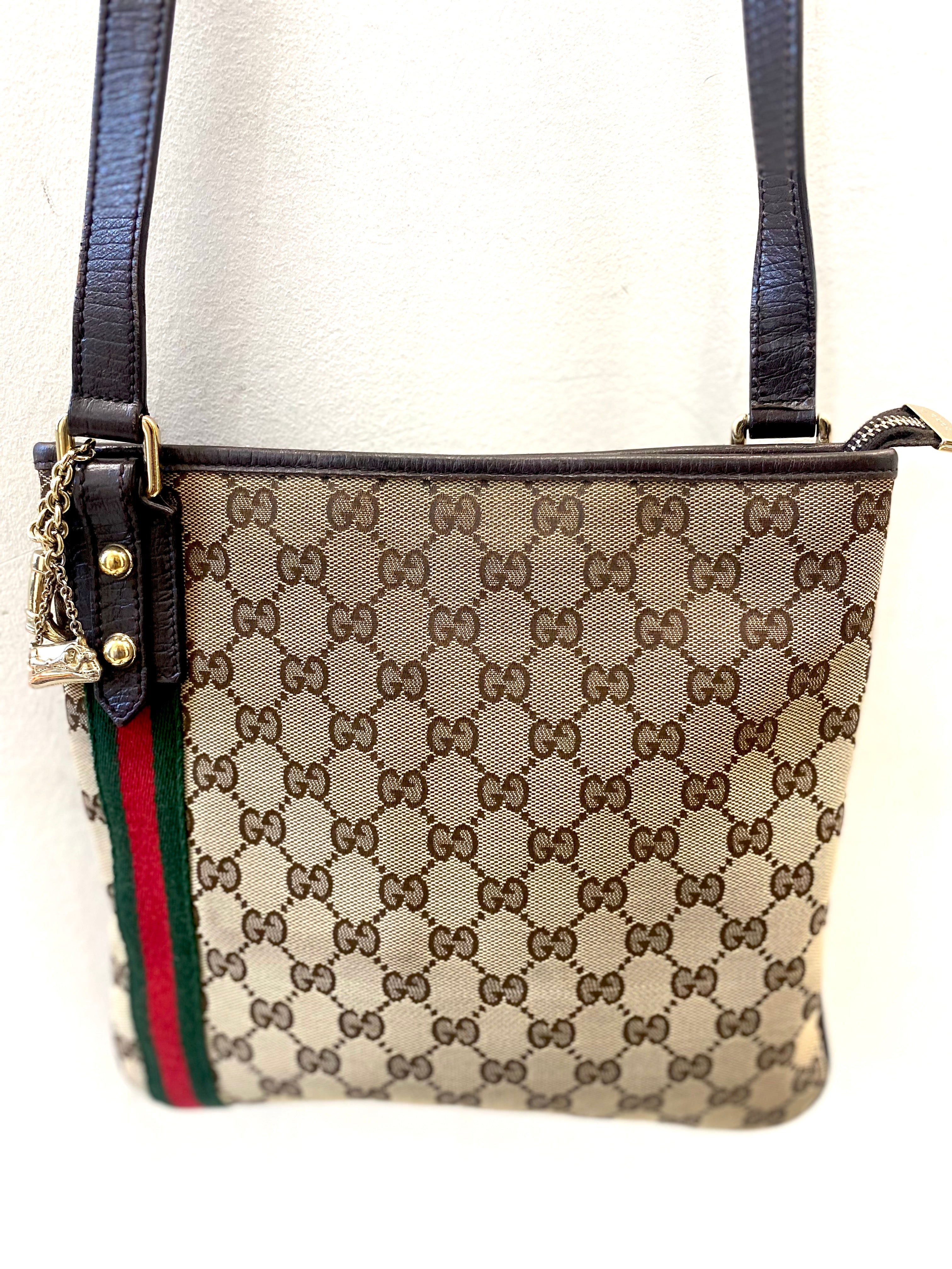GUCCI MONOGRAM WEB JOLICOEUR CHARMS MESSENGER BAG