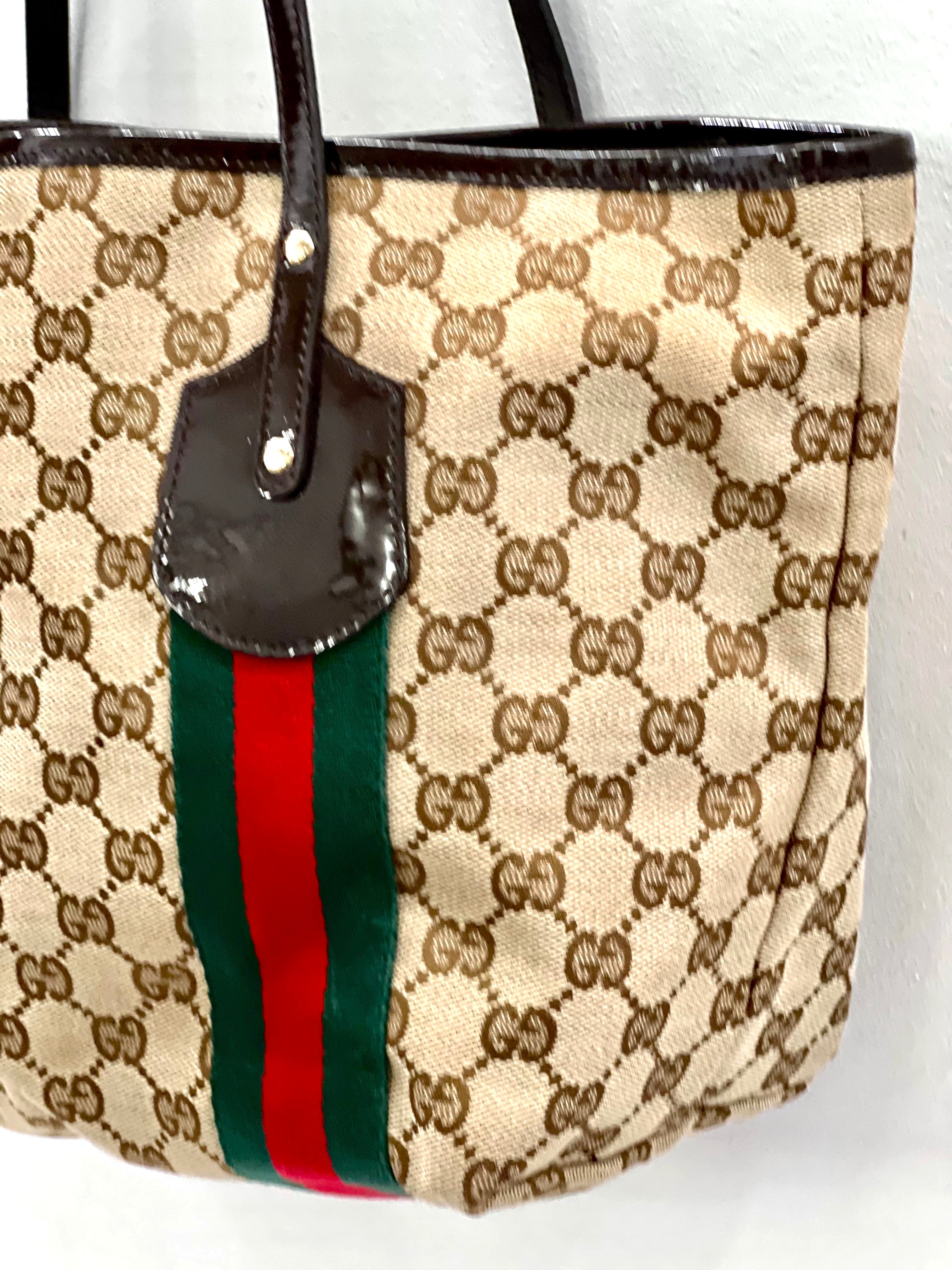 GUCCI GG MONOGRAM WEB JOLIE TOTE BAG