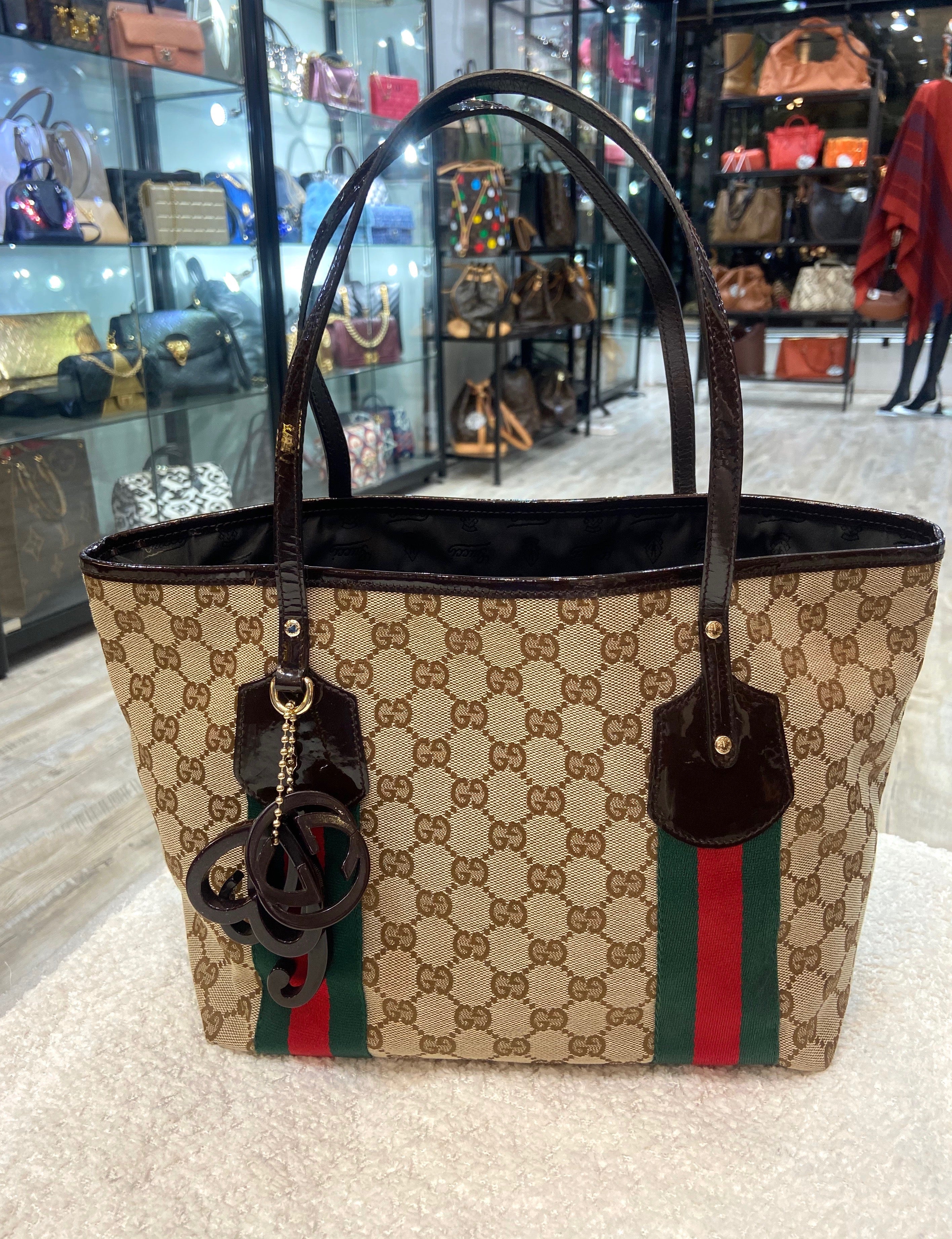 GUCCI GG MONOGRAM WEB SMALL JOLIE TOTE BAG