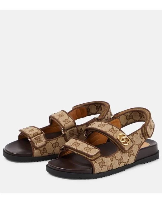 GUCCI GG SUPREME MORITZ CANVAS SANDALS