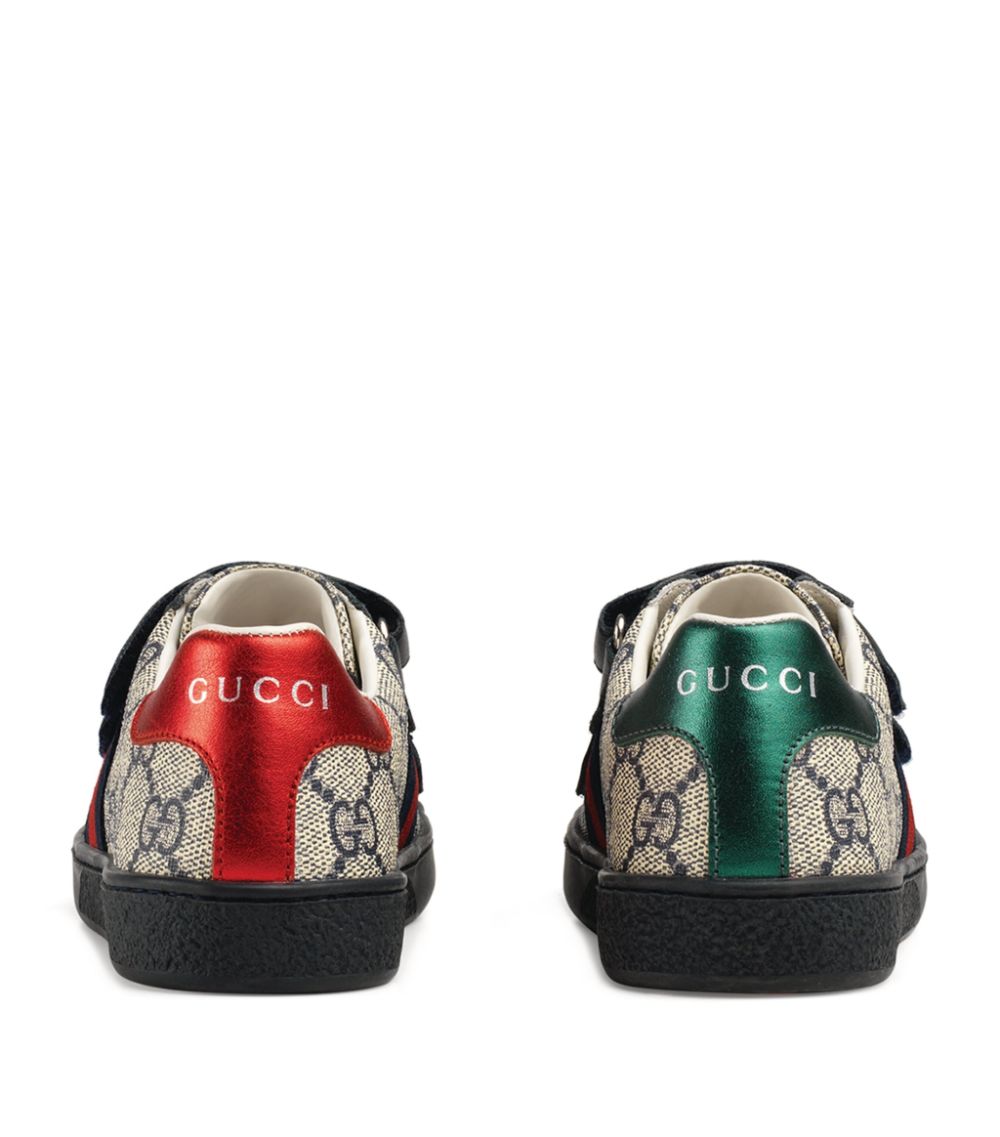 GUCCI GG SUPREME NEW ACE WEB TRIM SNEAKERS