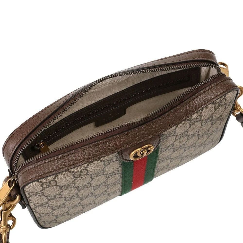 GUCCI OPHIDIA GG SUPREME WEB CANVAS MEDIUM SHOULDER BAG