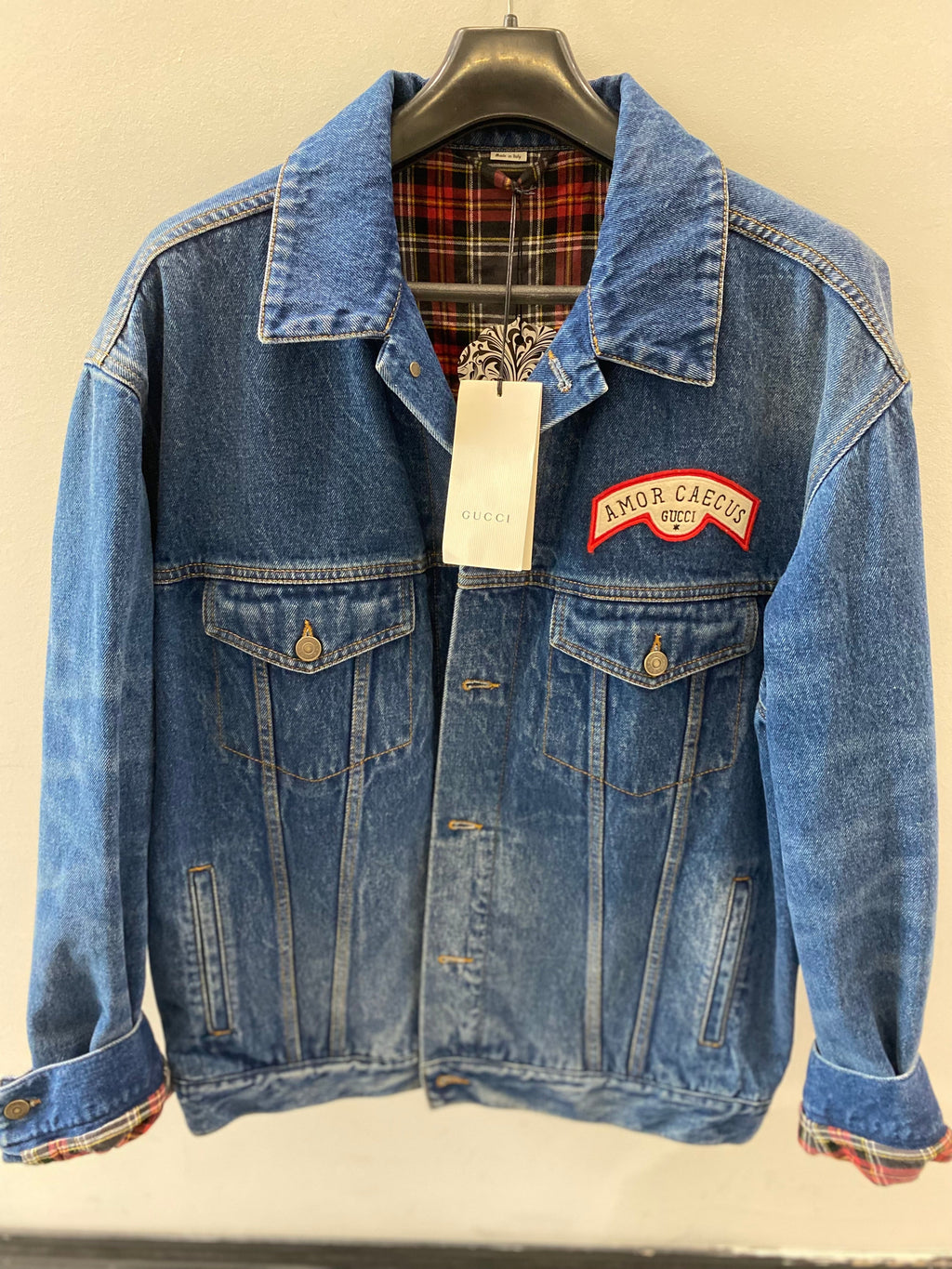 GUCCI OVERSIZED AMOR CAECUS DENIM JACKET