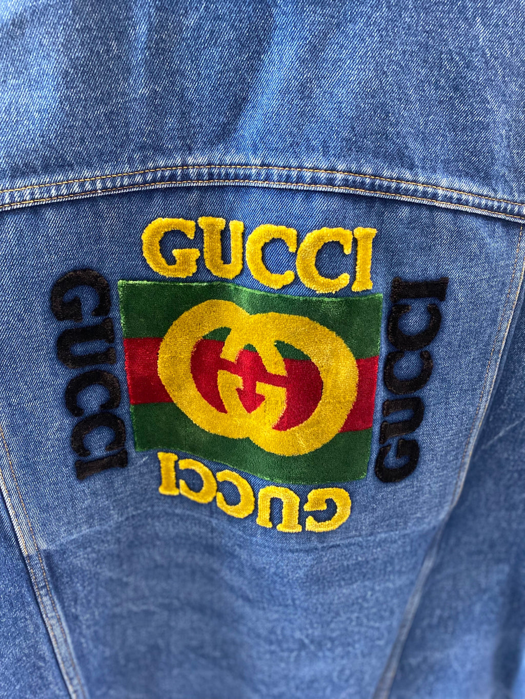 GUCCI OVERSIZED AMOR CAECUS DENIM JACKET