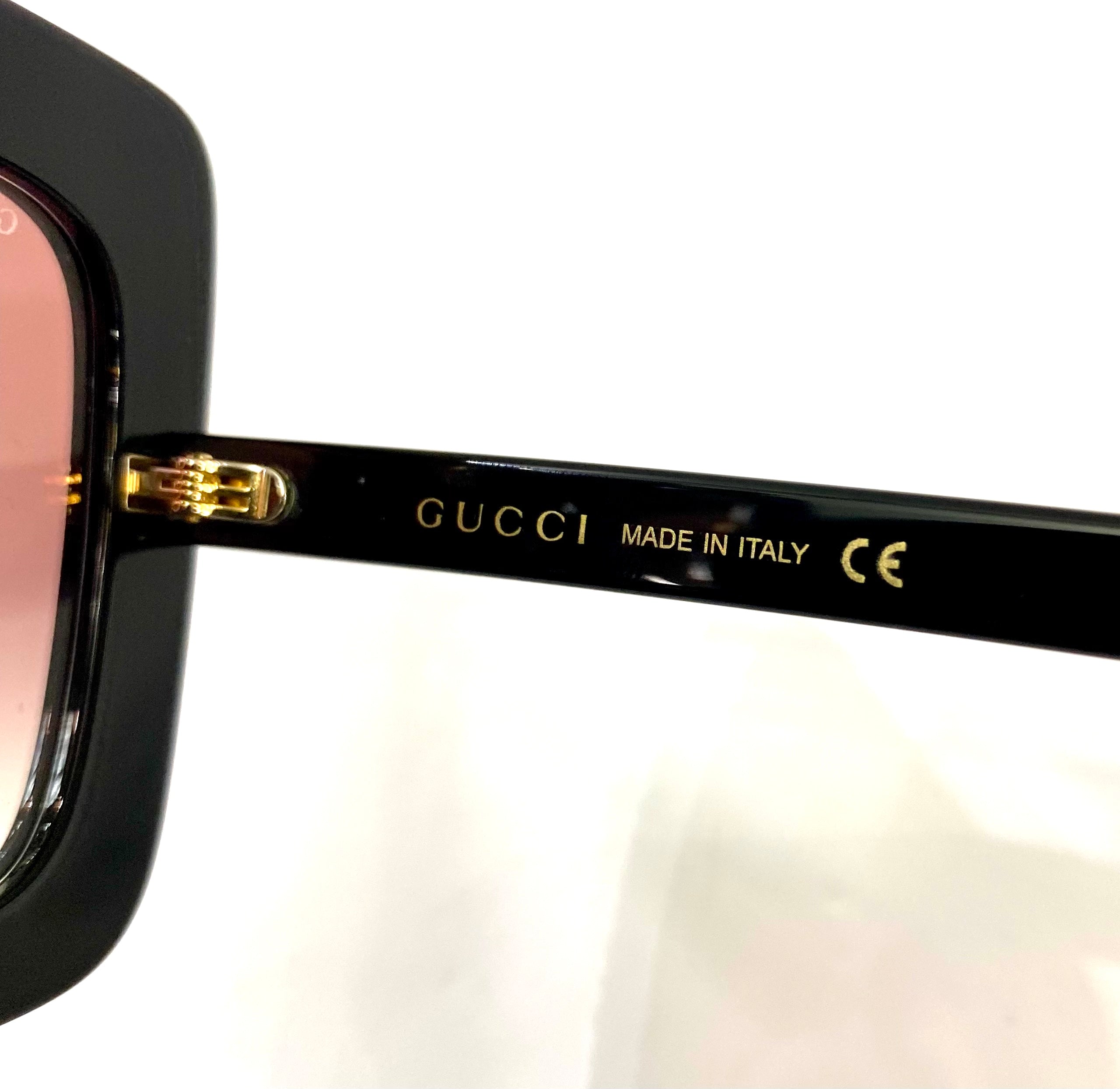 GUCCI OVERSIZED GG0148S 005 CRYSTAL SUNGLASSES