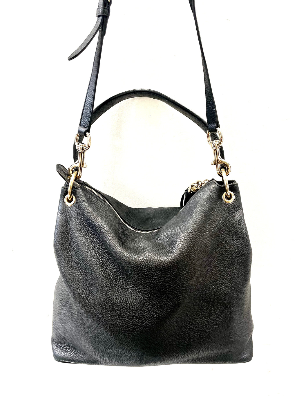 GUCCI PEBBLED CALFSKIN LEATHER MEDIUM SOHO HOBO BAG