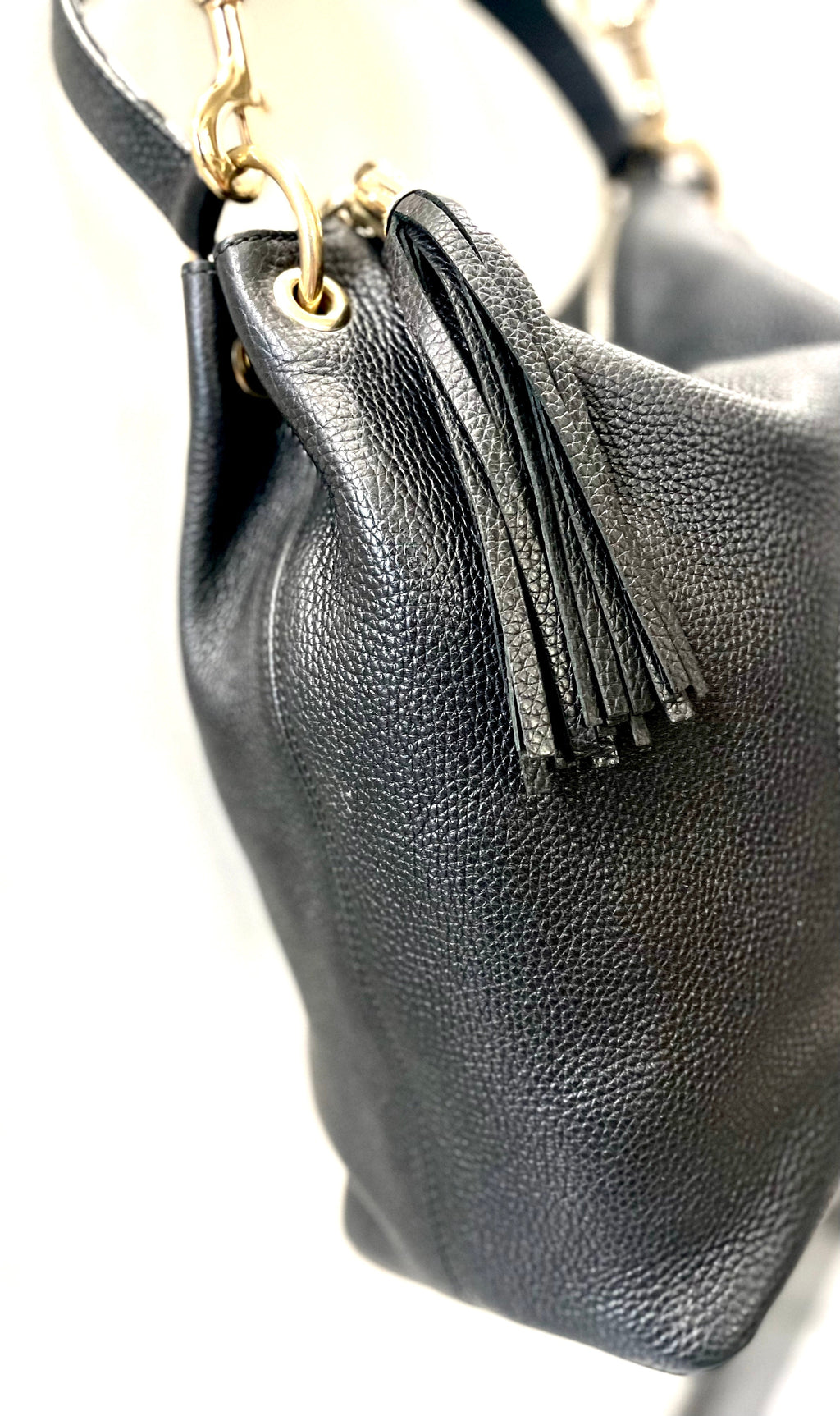GUCCI PEBBLED CALFSKIN LEATHER MEDIUM SOHO HOBO BAG