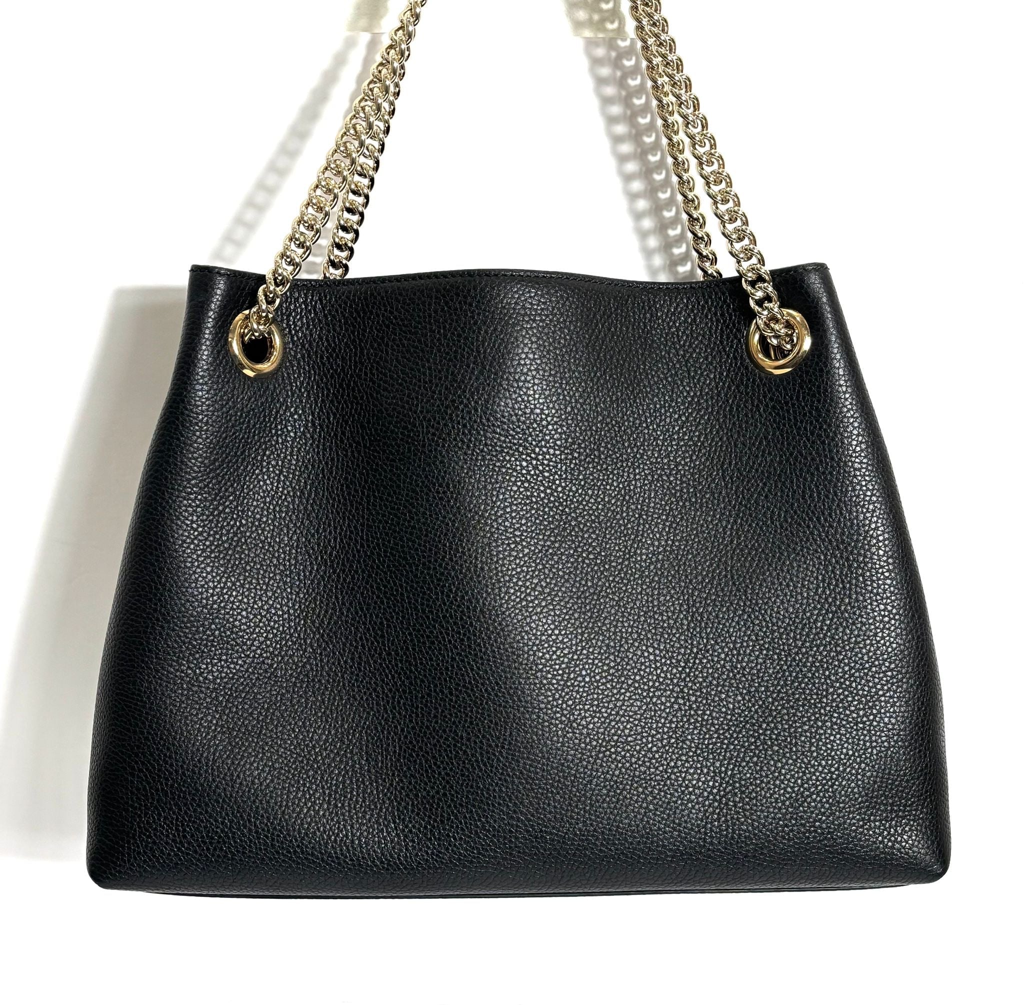 GUCCI PEBBLED CALFSKIN LEATHER MEDIUM SOHO CHAIN BAG