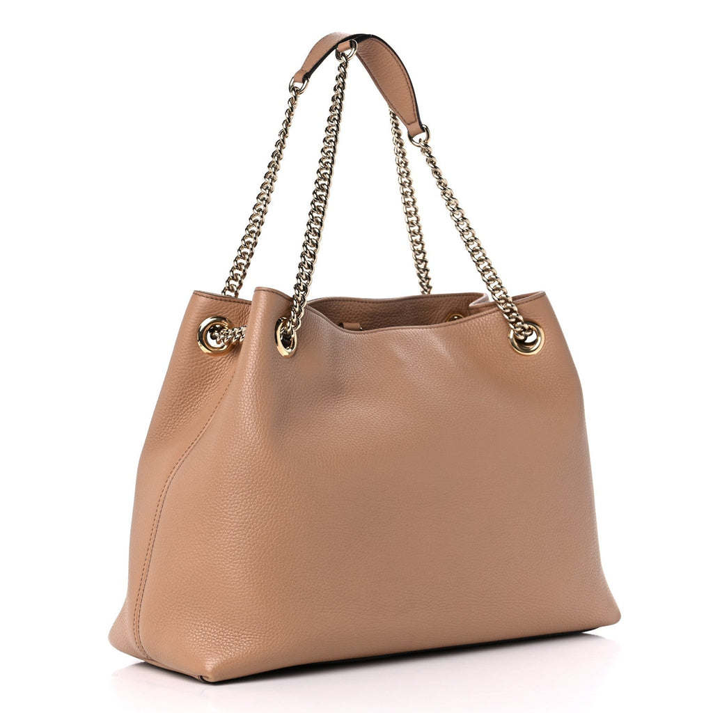 GUCCI PEBBLED CALFSKIN MEDIUM SOHO CHAIN SHOULDER BAG