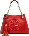 GUCCI PEBBLED CALFSKIN MEDIUM SOHO CHAIN TOTE BAG