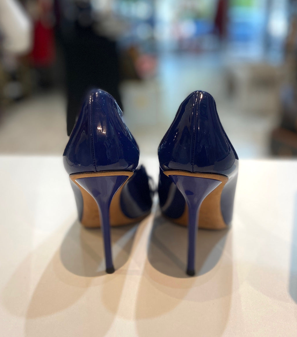 GUCCI HORSEBIT PATENT PEEP TOE PUMPS