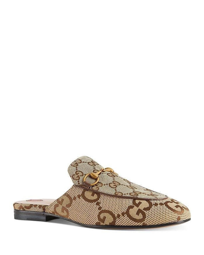GUCCI JUMBO GG MONOGRAM PRINCETOWN LOAFER MULES