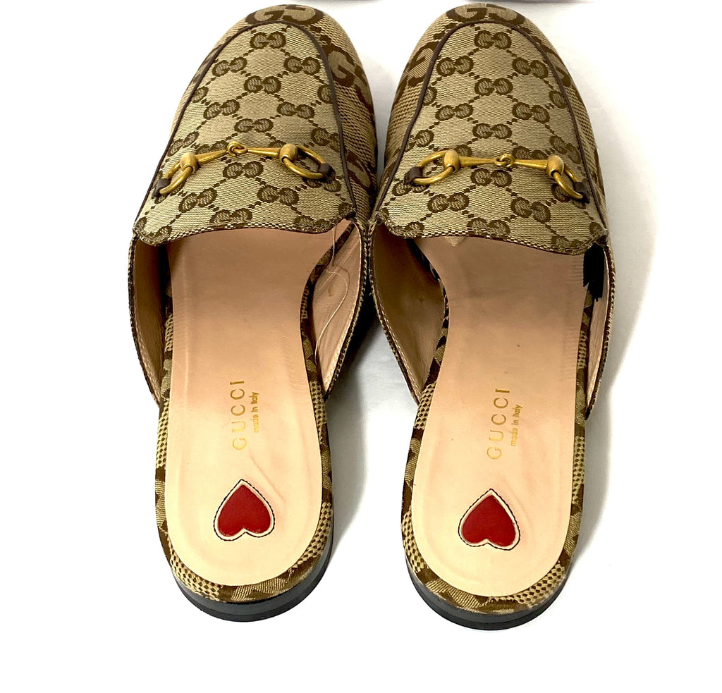 GUCCI JUMBO GG MONOGRAM PRINCETOWN LOAFER MULES