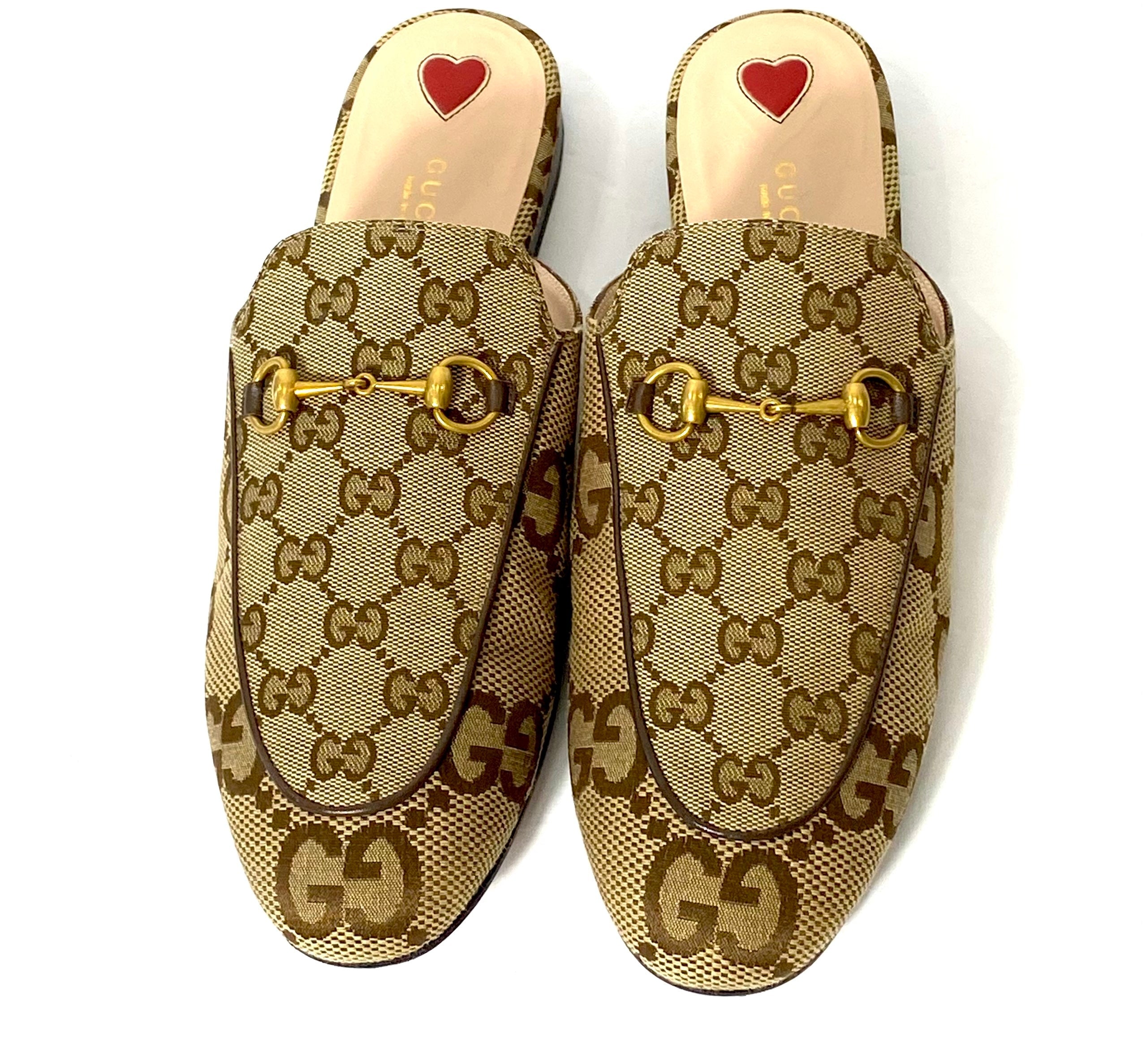 GUCCI JUMBO GG MONOGRAM PRINCETOWN LOAFER MULES