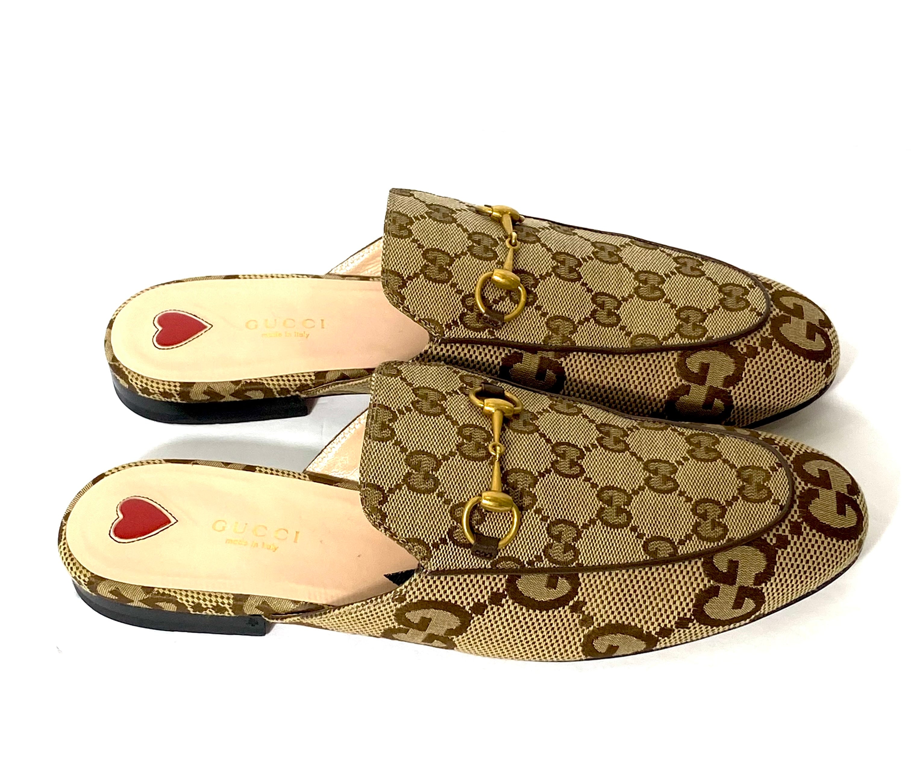 GUCCI JUMBO GG MONOGRAM PRINCETOWN LOAFER MULES