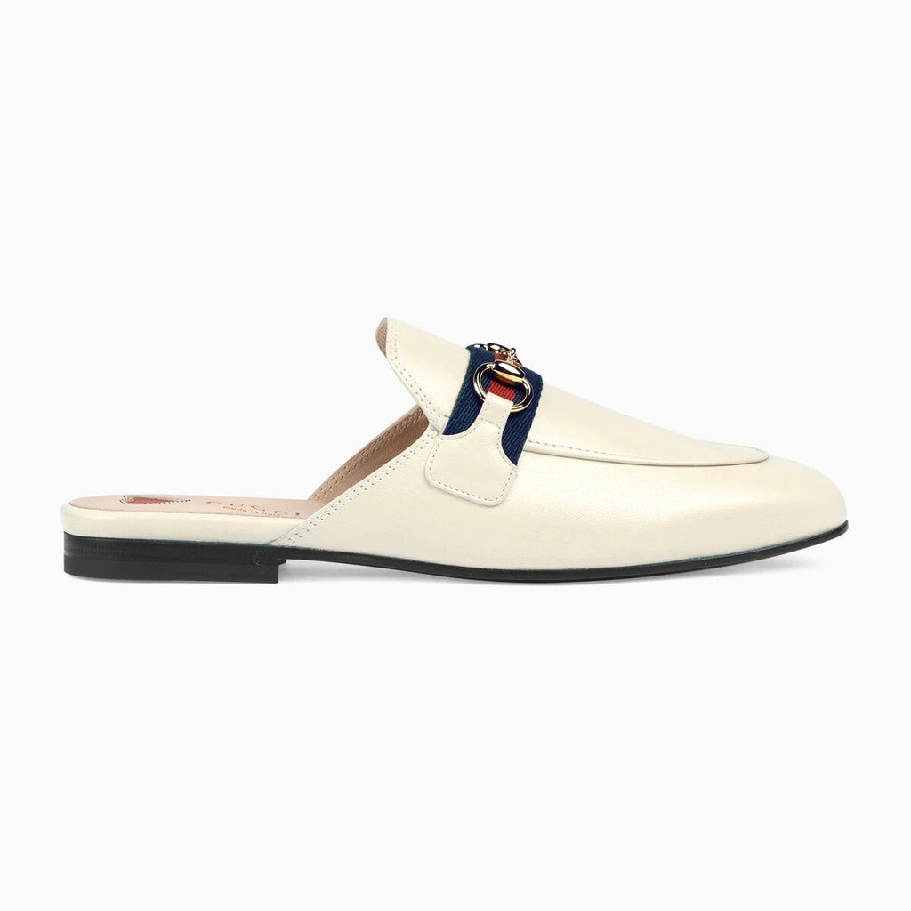 GUCCI PRINCETOWN HORSEBIT CALFSKIN LEATHER MULES