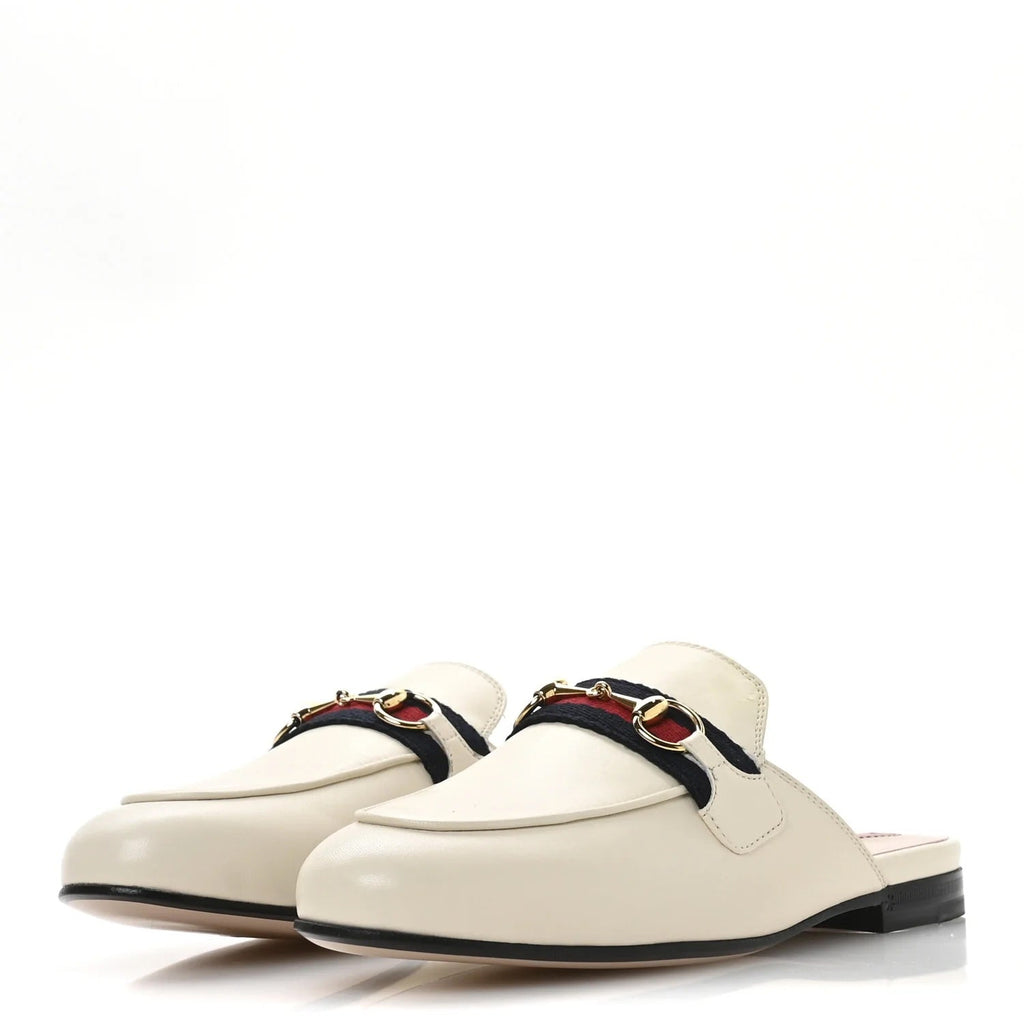 GUCCI PRINCETOWN HORSEBIT CALFSKIN LEATHER MULES