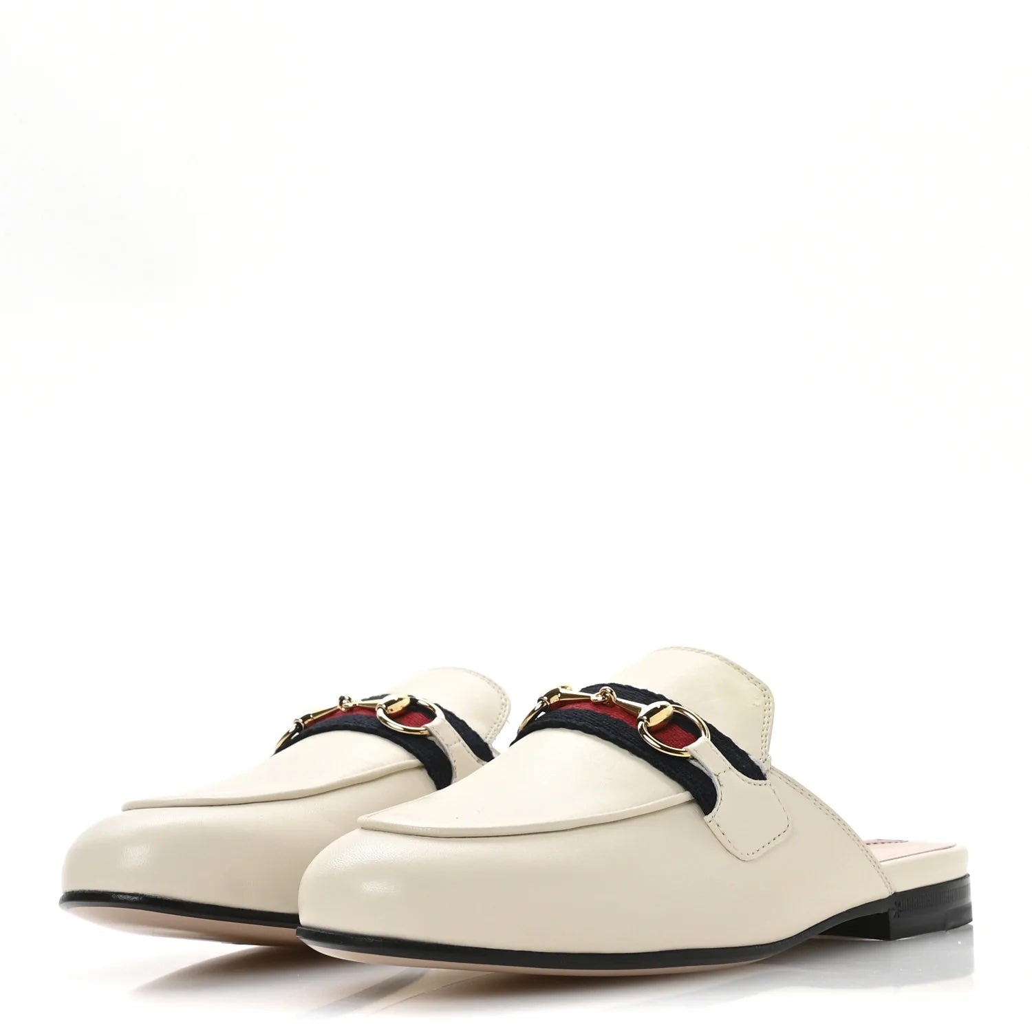 GUCCI PRINCETOWN HORSEBIT CALFSKIN LEATHER MULES