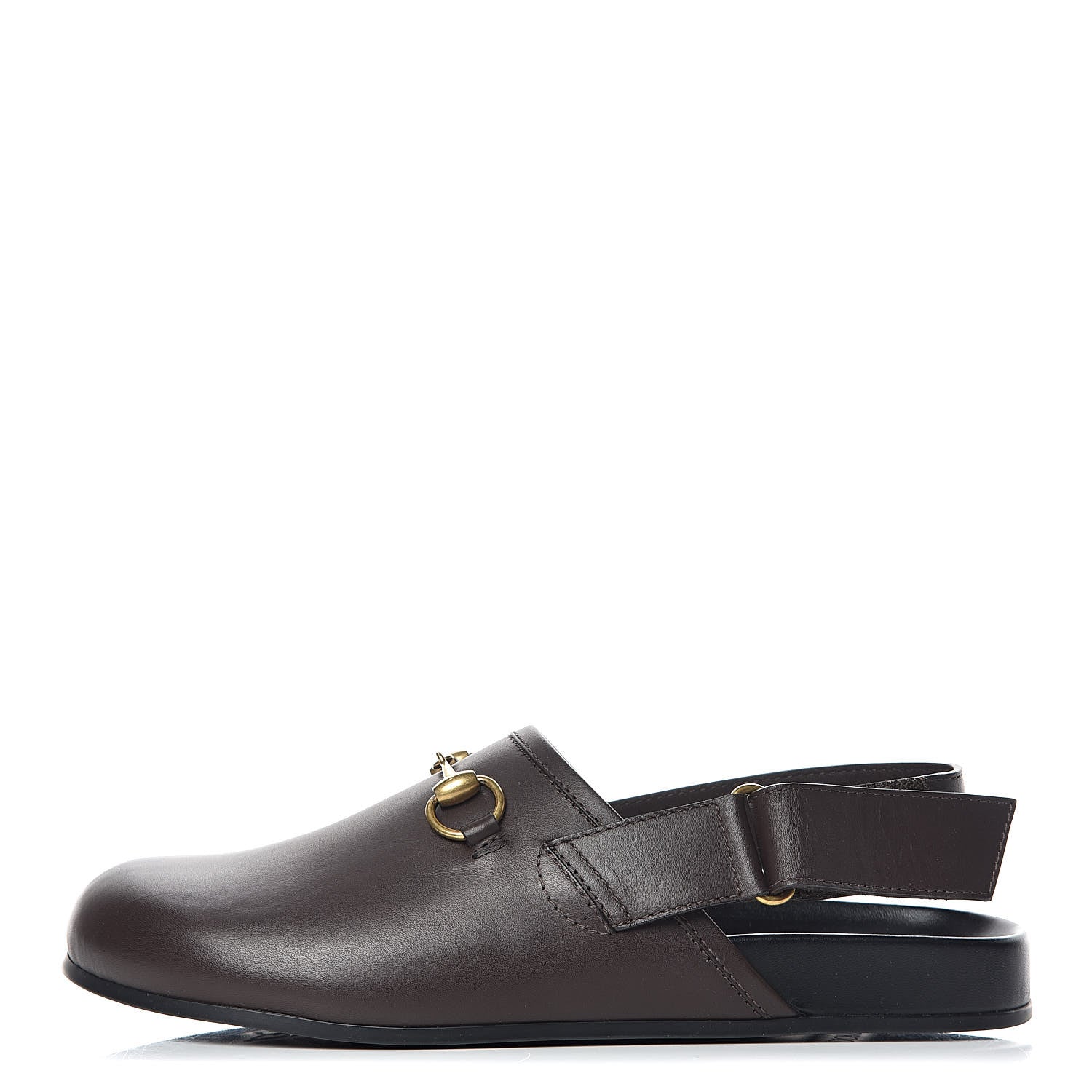 GUCCI MEN'S RIVER LEATHER HORSEBIT SLINGBACK SLIDES