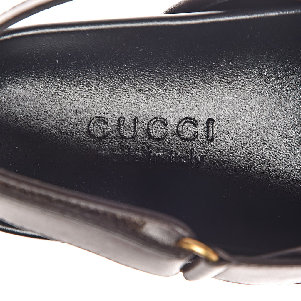 GUCCI MEN'S RIVER LEATHER HORSEBIT SLINGBACK SLIDES