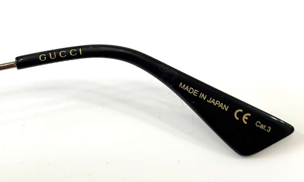 GUCCI GG0105S 001 GOLD RUTHENIUM ROUND GRADIENT SUNGLASSES