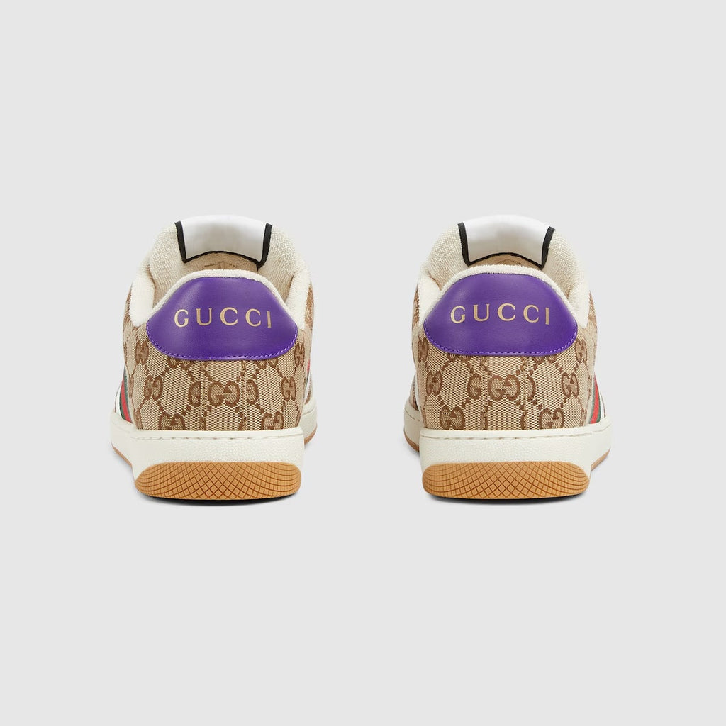 GUCCI SCREENER GG CANVAS & LEATHER MEN'S SNEAKERS