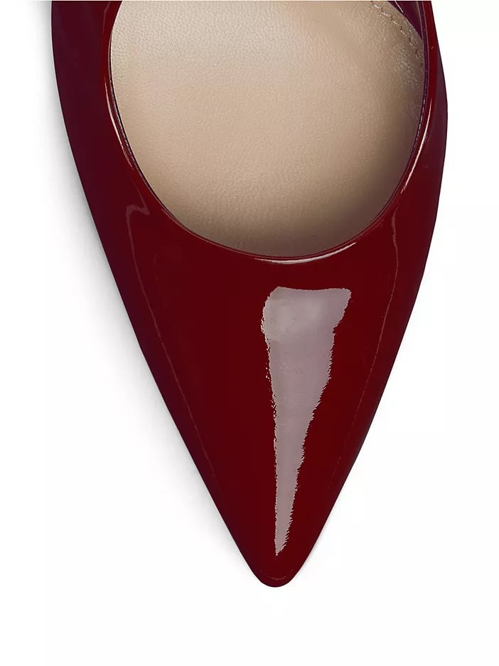 GUCCI SIGNORIA 105 PATENT LEATHER SLINGBACK PUMPS