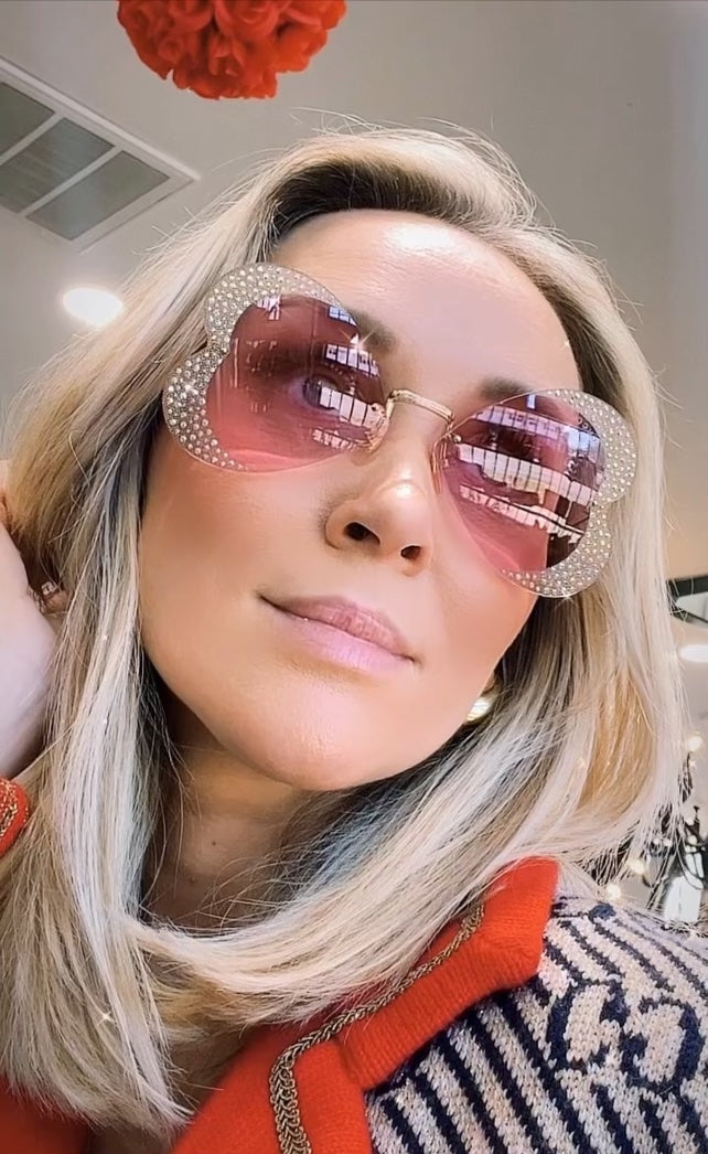 GUCCI SPECIAL EDITION CRYSTAL ENCRUSTED HEART SUNGLASSES
