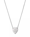 GUCCI 925 STERLING SILVER ENGRAVED TRADEMARK HEART NECKLACE