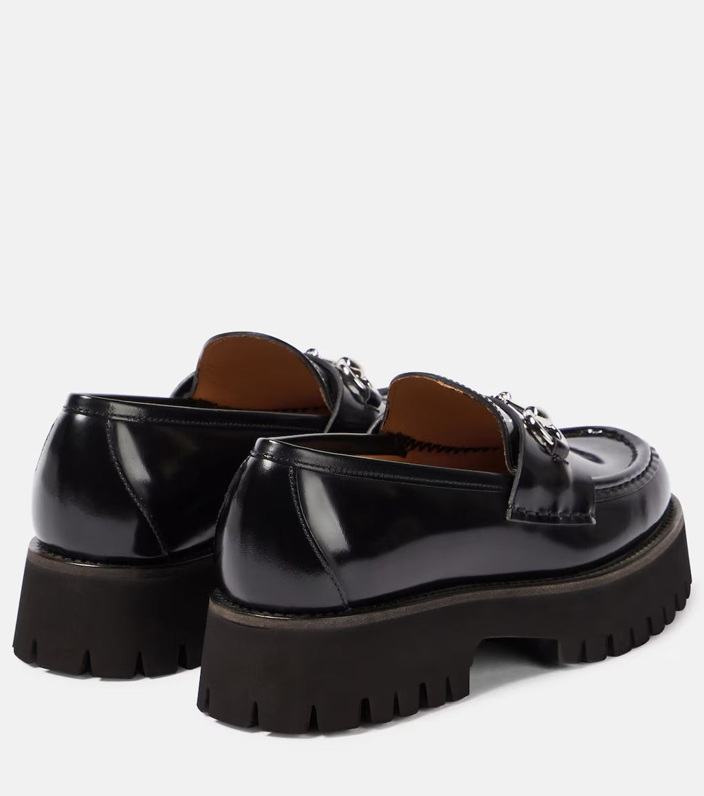 GUCCI SYLKE HORSEBIT LEATHER LOAFERS